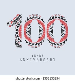 100 Year Anniversary Vector Template Design Illustration, with flat design.