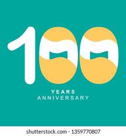 100 Year Anniversary Vector Template Design Illustration, with flat design.