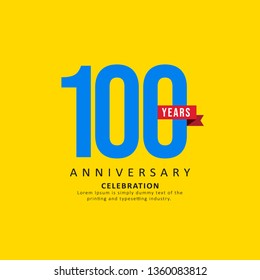 100 Year Anniversary Vector Template Design Illustration, with flat design.