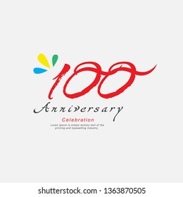100 Year Anniversary Vector Template Design Illustration, with flat design.