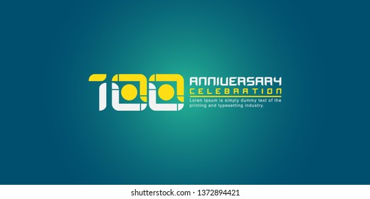 100 Year Anniversary Vector Template Design Illustration, with flat design.