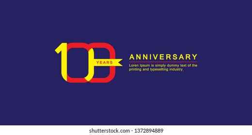100 Year Anniversary Vector Template Design Illustration, with flat design.