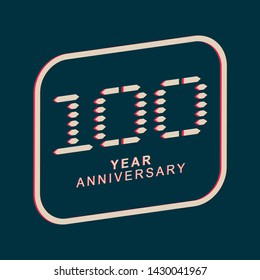 100 Year Anniversary Vector Template Design Illustration.