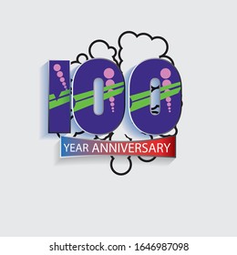 100 Year Anniversary Vector Template Design Illustration