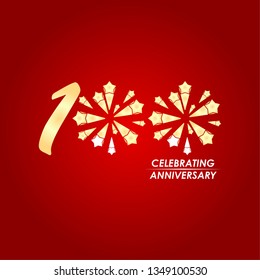 100 Year Celebrating Anniversary Vector Template Design Illustration
