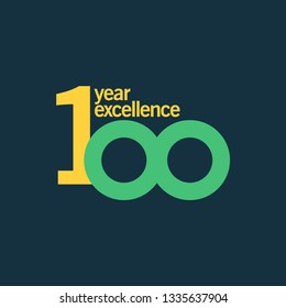 100 Year of Excellence Vector Template Design Illustration