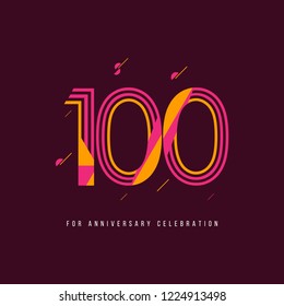 100 Year Retro Anniversary Celebration Vector Template Design Illustration