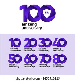 100 Years Amazing Anniversary Celebration Vector Template Design Illustration