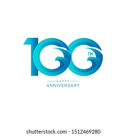 100 Years Anniversary Bird Model Vector Template Design Illustration