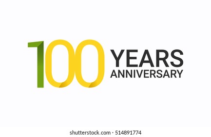100 Years Anniversary, Birthday Symbols and Signs using  Flat and Simple Vector Design. Template Logo Celebration Isolated on White Background