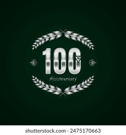 100 years anniversary celebration 3d vector template design illustration