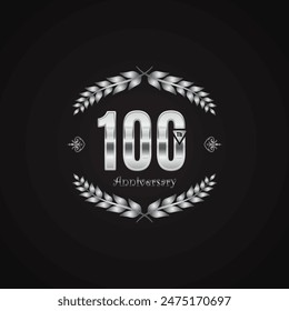 100 years anniversary celebration 3d vector template design illustration