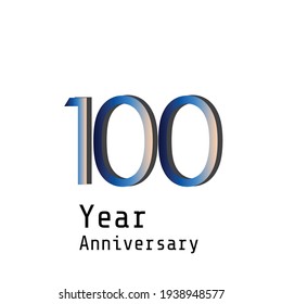 100 Years Anniversary Celebration Black Blue Color Vector Template Design Illustration