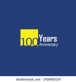 100 Years Anniversary Celebration Blue Color Vector Template Design Illustration