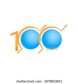 100 Years Anniversary Celebration Circle Orange Vector Template Design Illustration