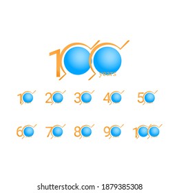 100 Years Anniversary Celebration Circle Orange Vector Template Design Illustration