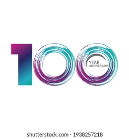 100 Years Anniversary Celebration Color Vector Template Design Illustration