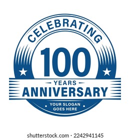 100 years anniversary celebration design template. 100th logo vector illustrations.