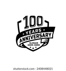 100 years anniversary celebration design template. 100th anniversary logo. Vector and illustration.