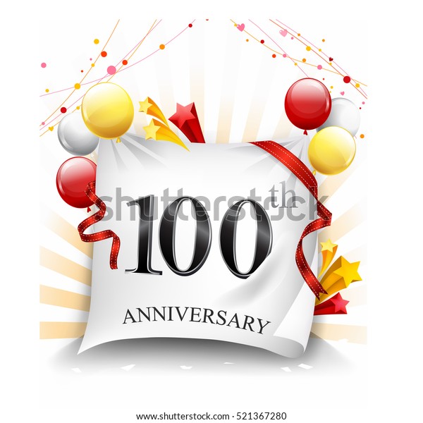 100 Years Anniversary Celebration Design On Stock Vector (Royalty Free ...