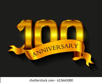 100 years anniversary celebration design.100th anniversary logo.Vector illustration.