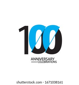 100 Years Anniversary Celebration Elegant Number Vector Template Design Illustration
