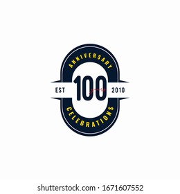 100 Years Anniversary Celebration Est 2010 Vector Template Design Illustration