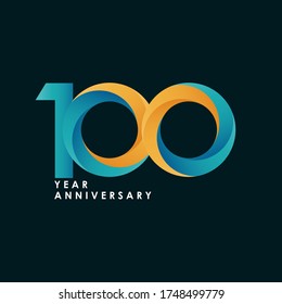 100 Years Anniversary Celebration Full Color Vector Template Design Illustration