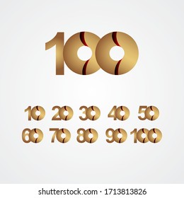 100 Years Anniversary Celebration Gold Vector Template Design Illustration