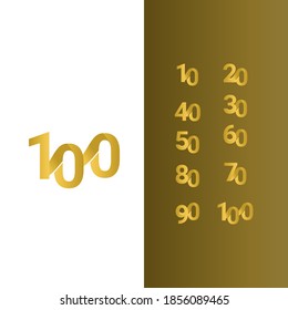 100 Years Anniversary Celebration Gold Line Vector Template Design Illustration