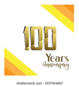 100 Years Anniversary Celebration Gold Vector Template Design Illustration