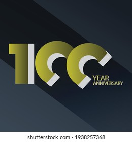 100 Years Anniversary Celebration Gold Black Background Color Vector Template Design Illustration