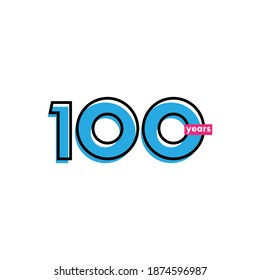 100 Years Anniversary Celebration Line Vector Template Design Illustration