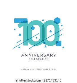 100 years anniversary celebration logo design template vector