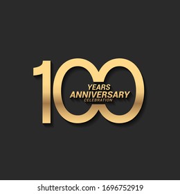 100 years anniversary celebration logotype with elegant modern number gold color for celebration