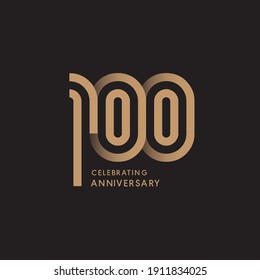 100 years anniversary celebration logotype with modern number gold color for celebration