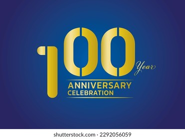 100 years anniversary celebration logotype gold color vector, 100th birthday logo, 100 number, anniversary year banner, anniversary design elements for invitation card and poster. number design vector