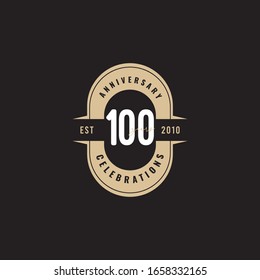 100 Years Anniversary Celebration Number Text Vector Template Design Illustration