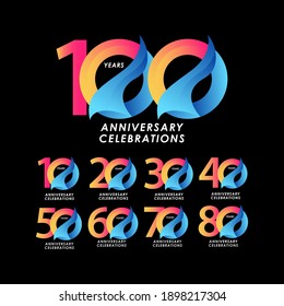 100 Years Anniversary Celebration Number Vector Template Design Illustration