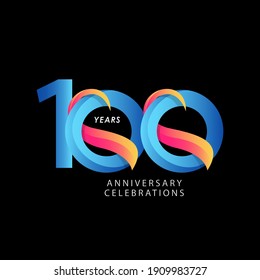 100 Years Anniversary Celebration Number Vector Template Design Illustration