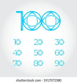 100 Years Anniversary Celebration. Number Vector Template Design Illustration. Eps10