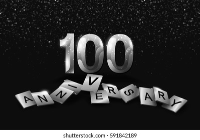 100 years anniversary celebration. Poster or brochure template. Vector illustration.