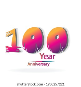 100 Years Anniversary Celebration Purple Color Vector Template Design Illustration