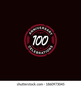 100 Years Anniversary Celebration Retro Vector Template Design Illustration