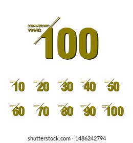 100 Years Anniversary Celebration Set Vector Template Design Illustration