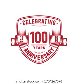 100 Years Anniversary Celebration Shield Design Stock Vector (Royalty ...