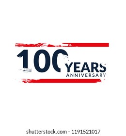 100 years anniversary celebration simple logo.grunge illustration