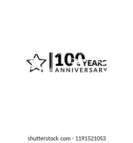100 years anniversary celebration simple logo.grunge illustration