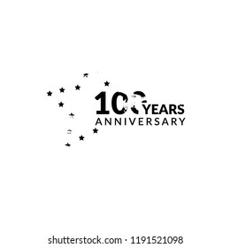 100 years anniversary celebration simple logo.grunge illustration