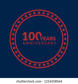 100 years anniversary celebration simple emblem, label, badge, logo. vintage logo, 15 year sign, jubilee, greeting card